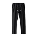 Ice Silk Men's Pants 2025 Summer New Black Gray Thin Business Casual Pants Outdoor Elastic Breathable Straight Leg Sweatpants