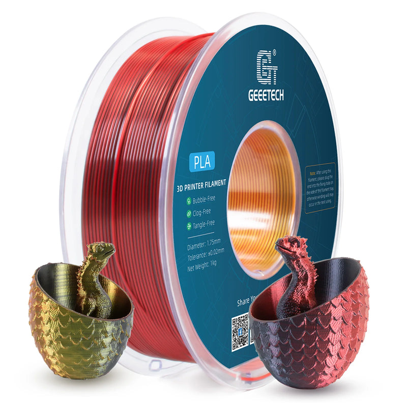 Geeetech Tri Color Silk PLA Filament , 3D Filament 1,75 mm 1KG Spool Wire  (+/-0.03mm) Vacuum packaging, special color