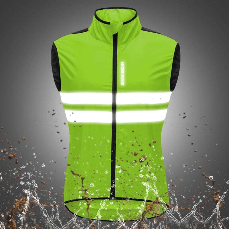 WOSAWE Reflective Cycling Vests Men Sleeveless Sports Ciclismo Jerseys Gilet Breathable Road Bike Bicycle MTB Clothing Wear