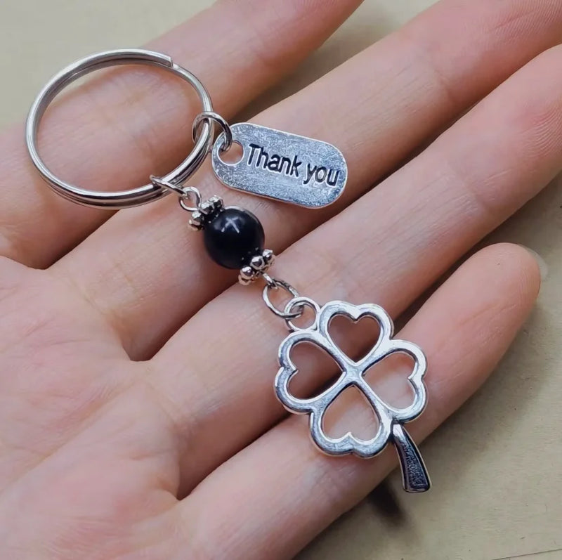 1/10 Sets Clover thank you Teacher's Day Gift creative Keychain Lovers Key Ring Jewelry