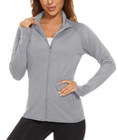 TACVASEN Full Zip UPF 50+ Sun Protection Summer Jackets Womens Long Sleeve Shirts Casual Jackets W/ Zipper Pockets Tops Outdoor