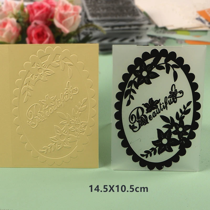 DUOFEN Crafts plastic embossing folder collection 2 paper embossing flower mold Christmas Birthday Easter day wedding