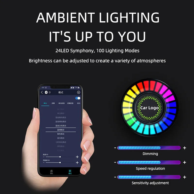Car Fragrance Aromatherapy Light LED RGB APP Control Intelligent Ambient Music Rhythm Lamp For BMW Honda Toyota Audi Benz VW