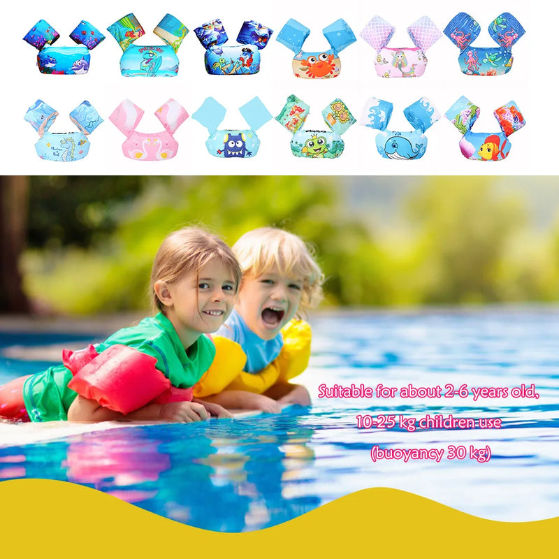 Baby Float Cartoon Arm Sleeve Adjustable Life Jacket Swimsuit Foam Safety Swimming Training Floating Pool Float Swimming Ring