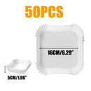 30/50Pcs Disposable Air Fryer Paper Liner Oil-proof Water-proof Paper Tray Non-Stick Baking Mat for Oven AirFryer Accessories