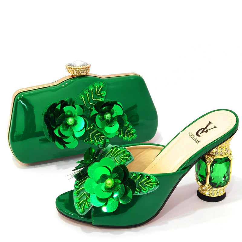 Latest Nigerian Women Shoes With Matching Bags Set African Women&