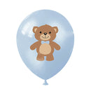 12Pcs Cute Bear Print Balloon 12inch Brown Teddy Bear Latex Cartoon Bear Balloon Happy Birthday Party Decorations Supplies