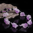 Natural Amethyst Diy Bracelet Irregular Healing Stone Purple Gravel Mineral Specimen Raw Quartz Crystal Necklace Gifts Jewelry
