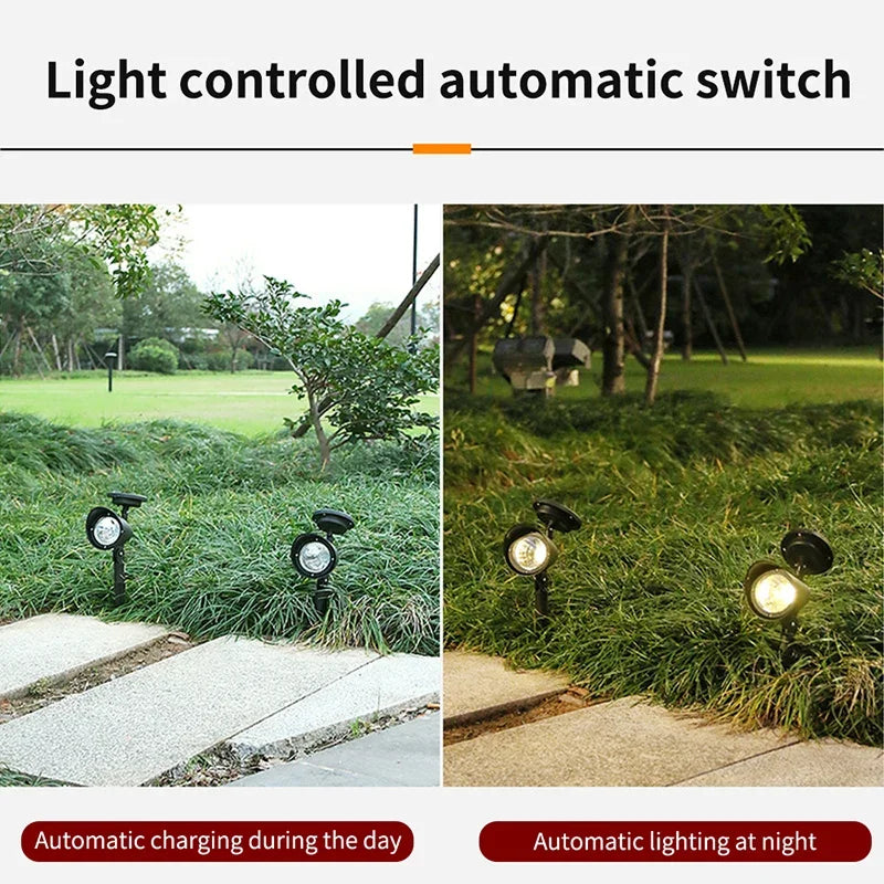 Garden LED Solar Spotlight Outdoor Lights Landscape Decoration IP65 Waterproof for Lawn Courtyard Pathway Tree Separately Lamp