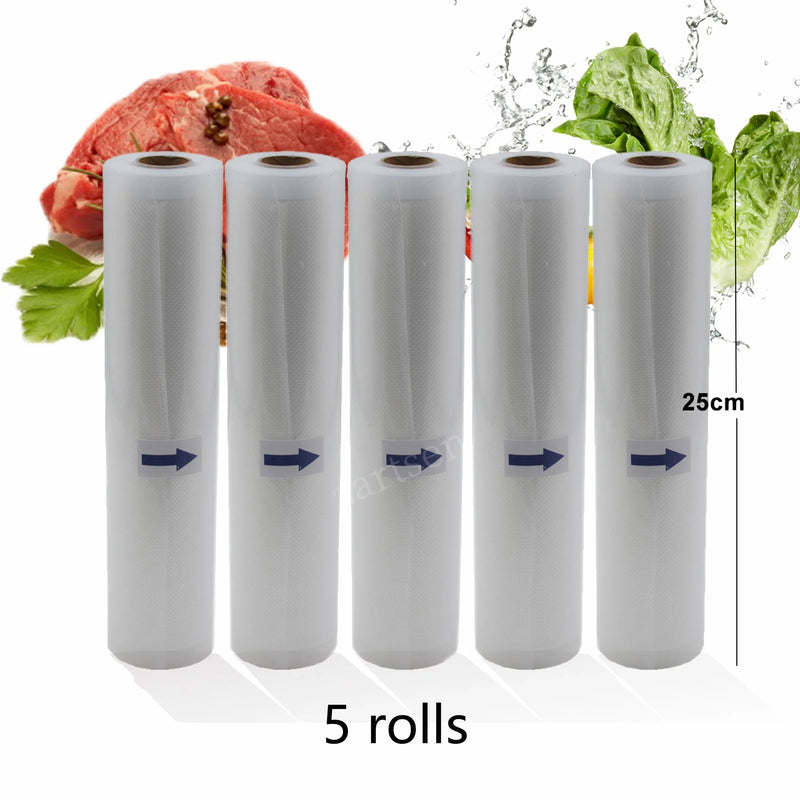 5 Rolls/Lot Kitchen Food Vacuum Bag Storage Bags For Vacuum Sealer Vacuum Packaging Rolls 12/15/20/25/28cm*500cm