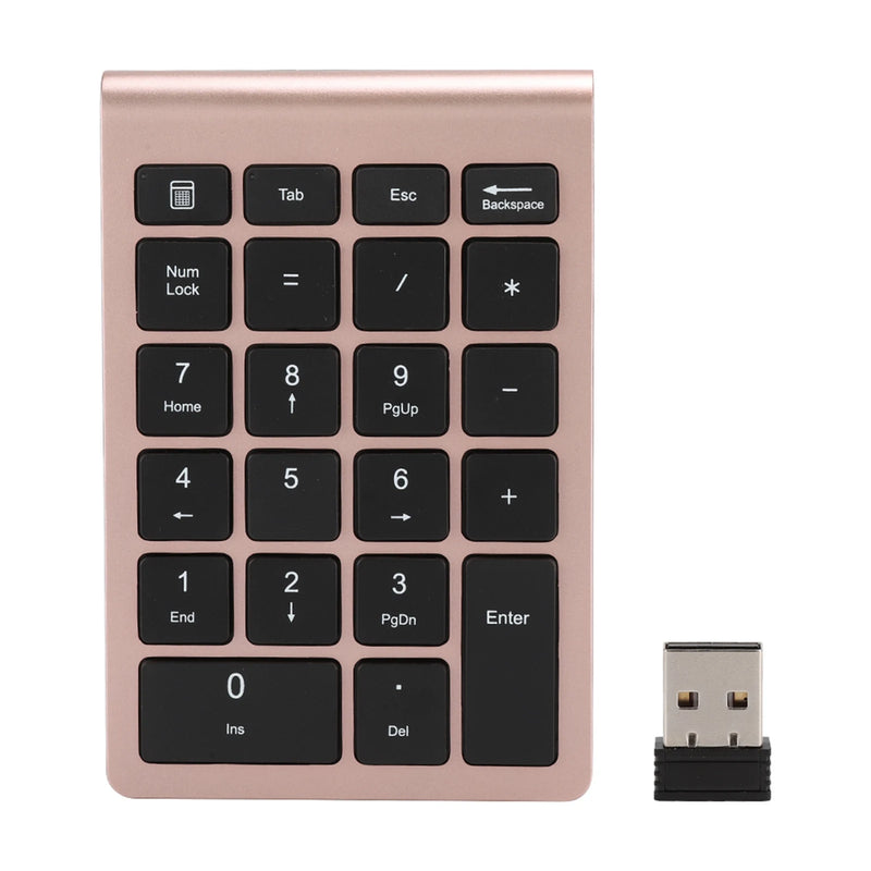 22Keys Numeric Keyboard 2.4G Wireless Mini Portable Ergonomic Design Digital Keyboard Numpad with USB Receiver for Office Laptop