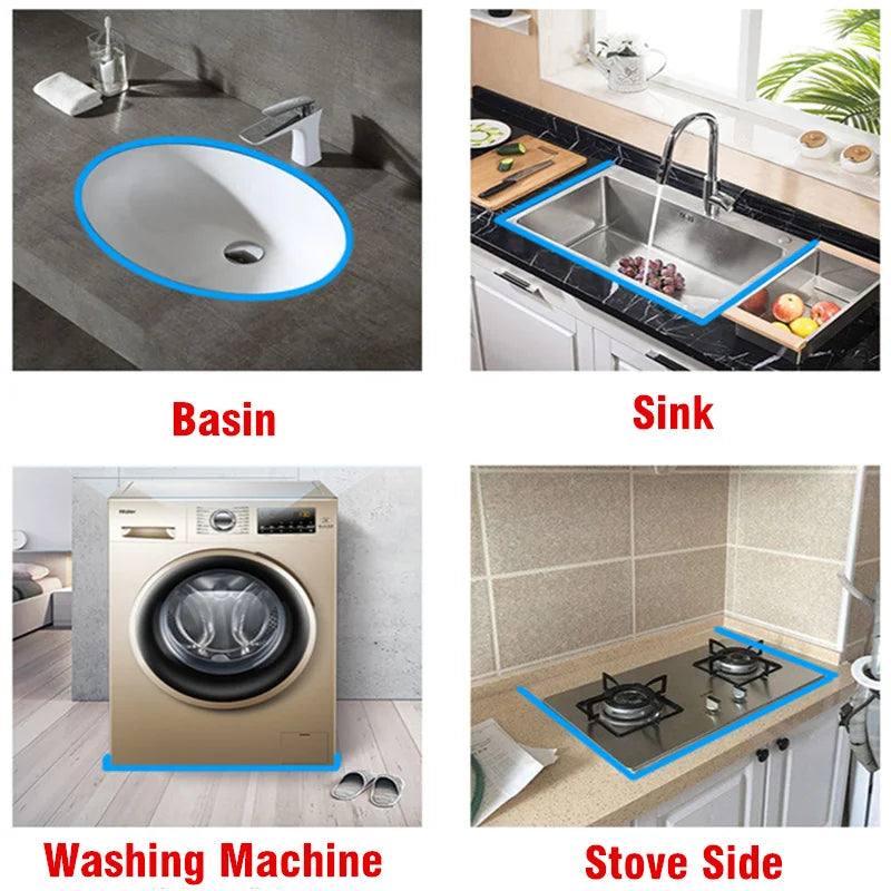 Multi-colors Silicone Bathroom Water Retaining Strip Blocker Washing Machine Basin Stove Dry & Wet Separation Shower Dam Barrier