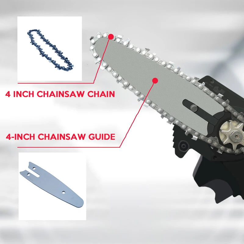 4 Inch Mini Steel Chainsaw Chain Electric Electric Saw Accessory Replacement for Lithium Battery Portable Electric Pruning Saw