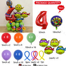 50Pcs Teenage Mutant Ninja Turtles American Animated Characters Superhero Warriors Red Numbers Birthday Party Decoration Balloon