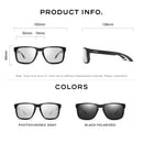 CAPONI Driving Sunglasses For Men Polarized Brand Designer Sun Glasses Photochromic Square TR Frame Black Men's Shades BS9417