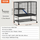 SucceBuy 64.6"Rolling Metal Ferret Cage Large4-Tier Critter Nation Cage Small Animal Cage for Pet Rat Hamster Guinea Chinchilla