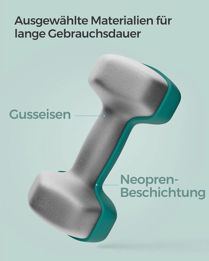 SONGMICS dumbbells set 2x3 kg dumbbell set short dumbbells hexagon neoprene coating