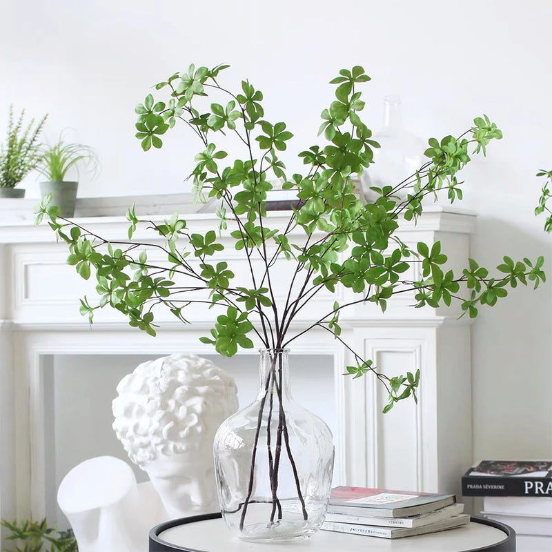 Artificial Ficus Twig Plant Faux Greenery Branches Leaf For Fresh Pastoral Style Shop Garden Office Home Banquet Decoration