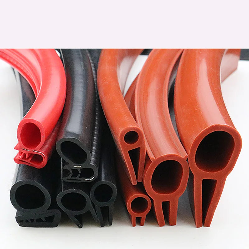 1Meter Silicone Sealing Strip U Type With Top Bubble Oven High Temperature Rubber Anti-collision Strips Metal Edge Banding Parts