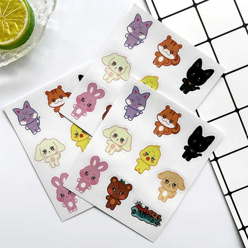 KPOP A TEEZ Cartoon Figures Stickers ANITEEZ HD PVC Waterproof Sticker Cute Diary Cup Luggage Guitar Phone Decorative Toy Decals