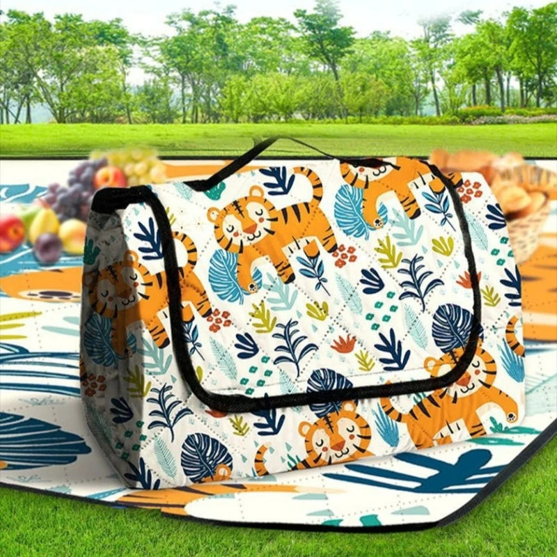 Ultrasonic Picnic Mat Thickened Waterproof Beach Blanket Camping Tent Grassland Mat Outdoor Sleeping Pad Camping Accsesorios