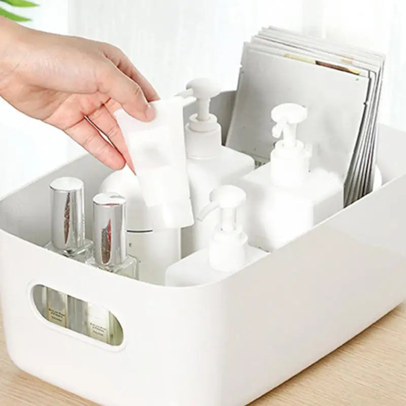 Desktop Storage Box Cosmetic Brush Plastic Makeup Jewelry Storage Box Organizer Home Office Kitchen Organization Box Basket