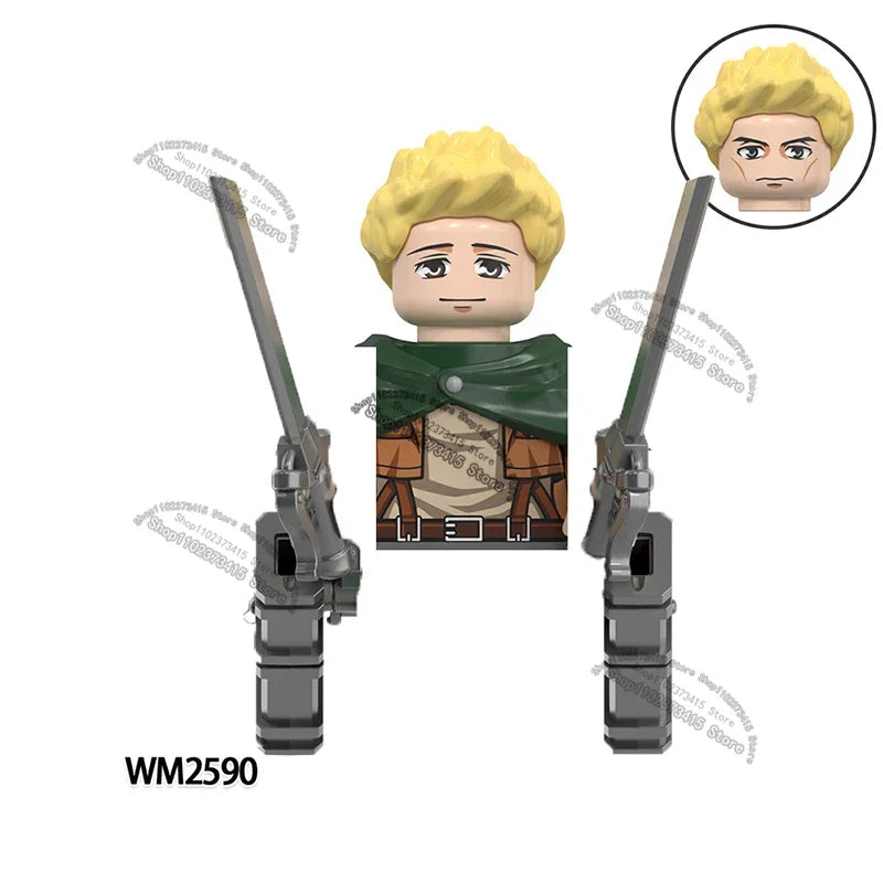 WM6165 WM6166 WM6148 Blocks Anime Bricks Dolls Action Toy Fig Building Blocks Erem Jaeger Armin Levi Mikasa Model Doll