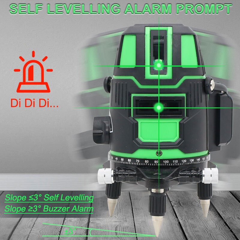 2/3/5 Cross Lines Laser Level Self-Leveling 360 Rotatable Indoor Outdoor Green Radius Alternating Direct Horizontal Vertical