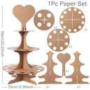 Wood/Kraft Paper Wedding Confetti Cone Tray Rustic Wedding Decoration Confetti Cones Stand DIY Holder Support Weding Supplies