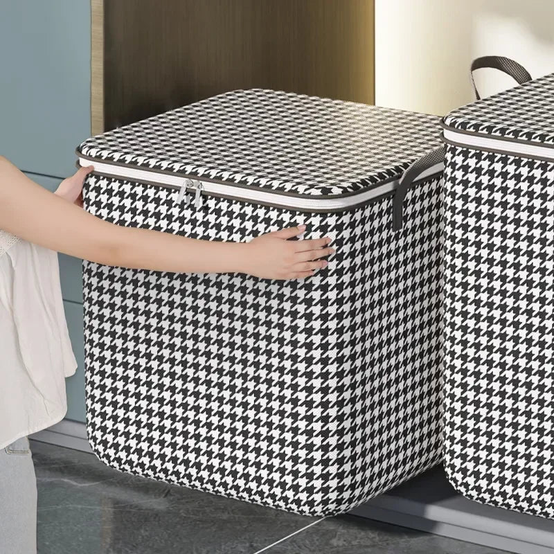 Quilt Storage Box Dustproof Organizers Non-Woven Wardrobe Space Saving Bag House-Moving Bedding Box Travel Storage Organization