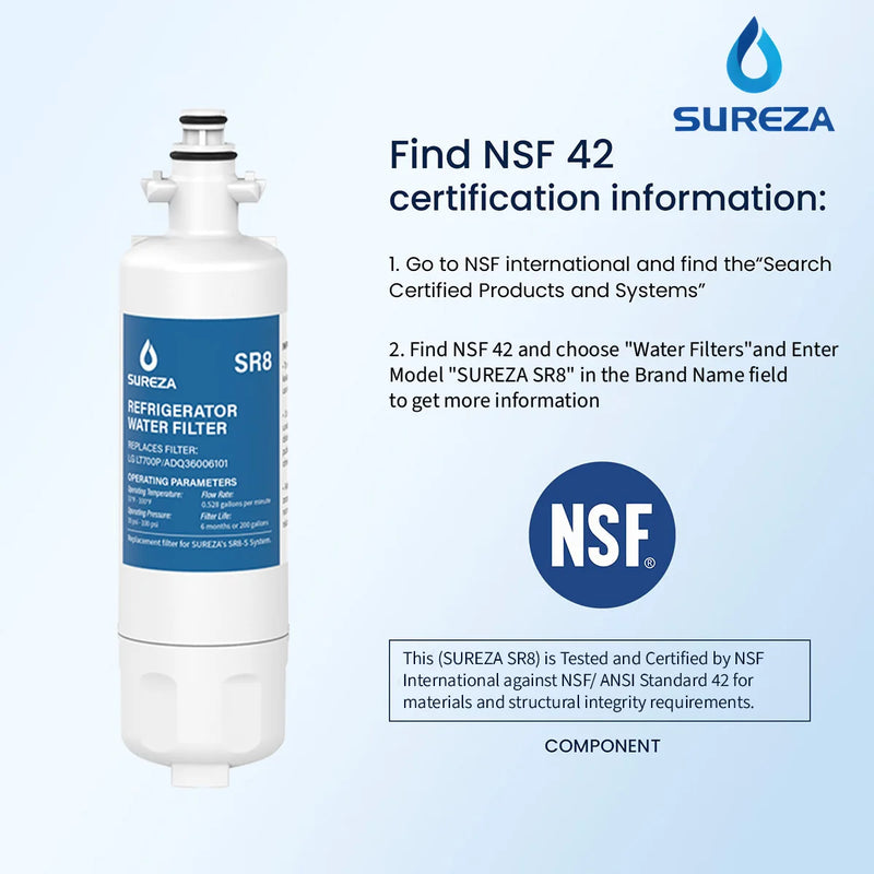 Replace LG Refrigerator Water Filter LT700P ADQ36006101 ADQ36006102 RWF1200A Kenmore 9690  LFXC24726S, LMXS27626S, 1-6 PACK