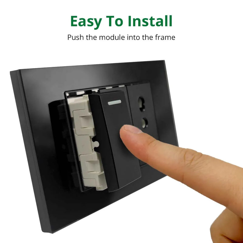 DIY Frame Only Wallpad Glass Aluminum Stainless Steel Panel 1 2 Gang Intermediate Reset Switch Brazil Socket 118*75mm