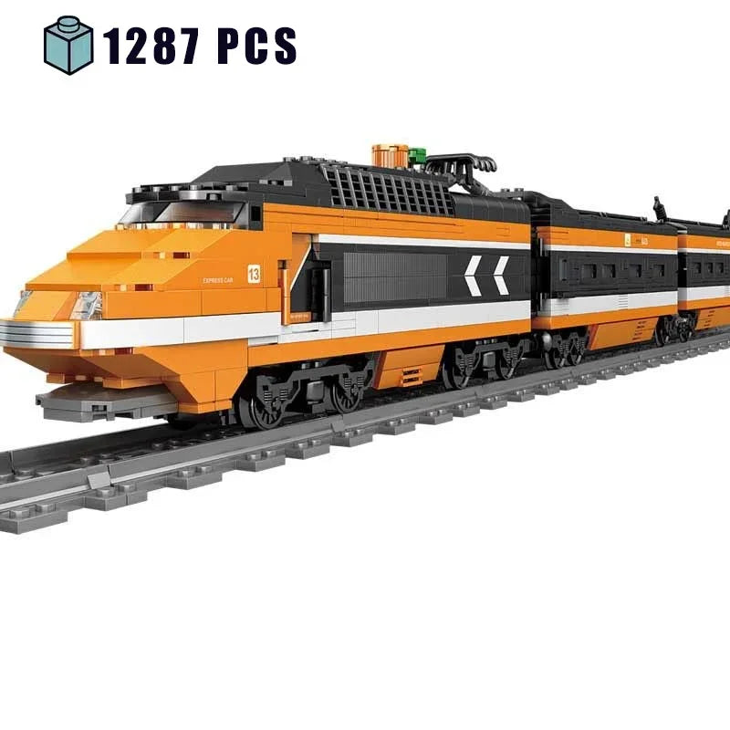 Technical City Train High-tech RailwayPower  Track Building Blocks Subway Vehicle Assemble Bricks Toys Gifts For Childrens Adult