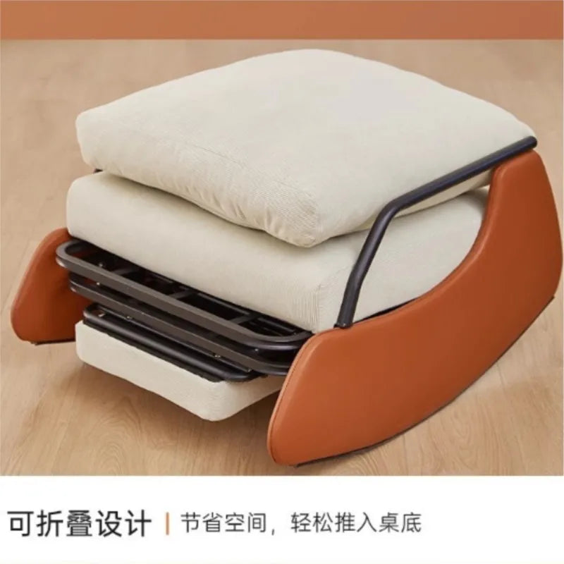 X&D Foldable Rocking Chair Backrest Armrest Sofa Bed Balcony Home Leisure Chair Single Bedroom Living Room Leisure Lazy Sofa Bed