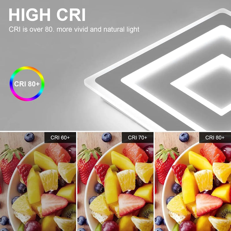 White LED Modern Square Ceiling Lamp,42W Acrylic LED Ceiling Light for Bedroom,Living Room,Hallway,Bathroom ,Kitchen