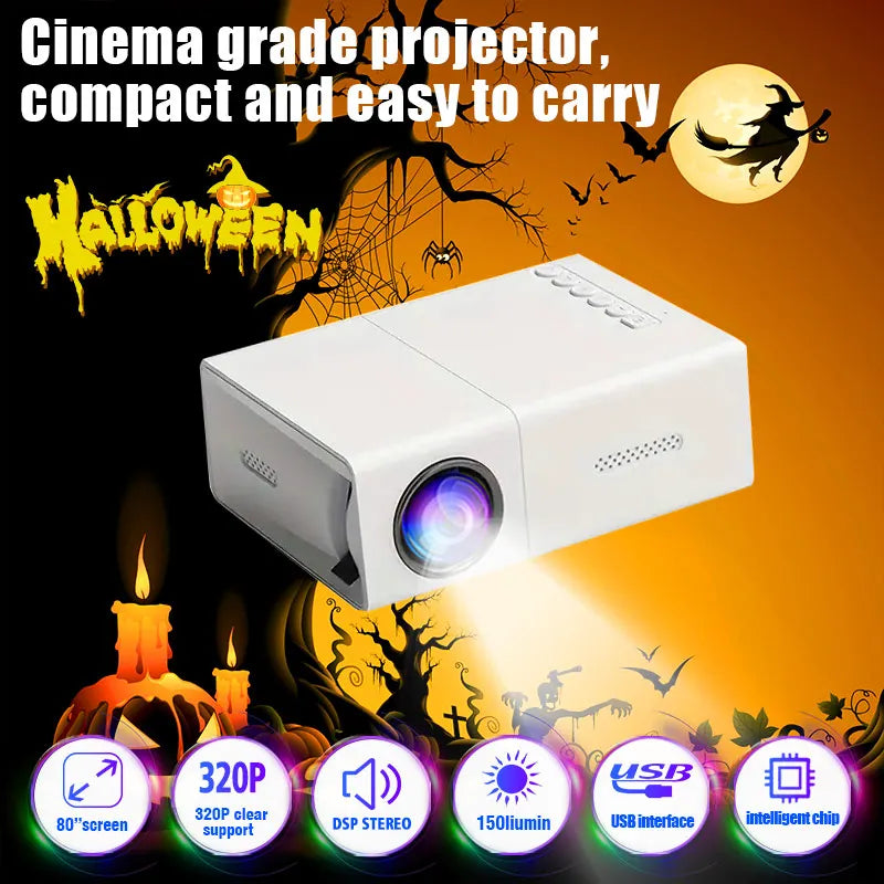 Halloween Mini Led Projector HD Hdmi Usb Audio Home Theater Media Player Beamer Christmas Gift Outdoor Travel Portable Projector