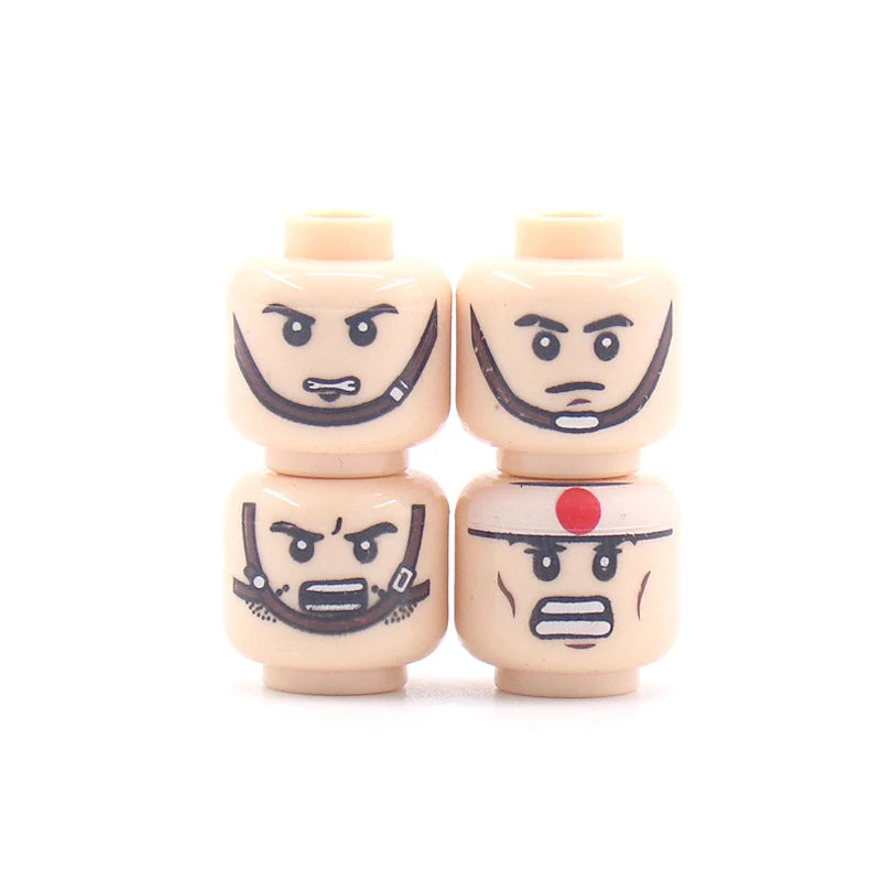 56pcs/Lot DIY Figures Head Building Blocks Accessories Laugh Cry Cute Angry Facial Expression Mini Bricks Toys Model Kids Gifts