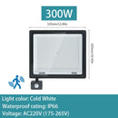 PIR Motion Sensor LED Flood Light 10W 20W 30W 50W 100W 150W 200W 300W AC220V IP66 Waterproof Spotlight Street Floodlight Outdoor