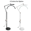 20W Floor LED Video Light Half-moon Shaped Fill Light 3000K-6000K Dimmable with Adjustable Metal Light Stand Phone Holder for Be