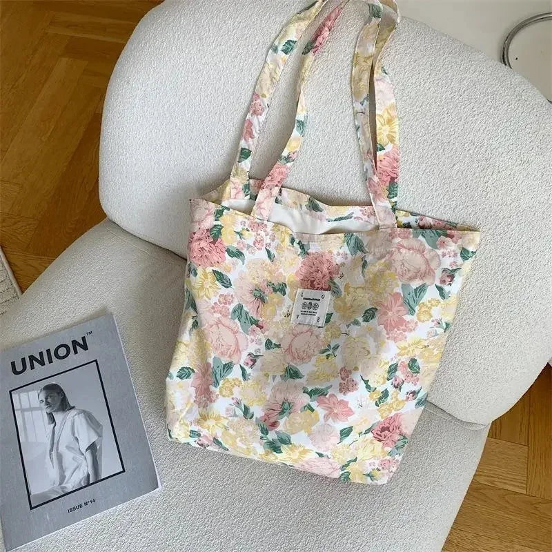 Bags for Women 2023 Corduroy Snap Button Shoulder Bag Large Capacity Reusable Shopping Bag Literary Buckle Tote Female Handbags