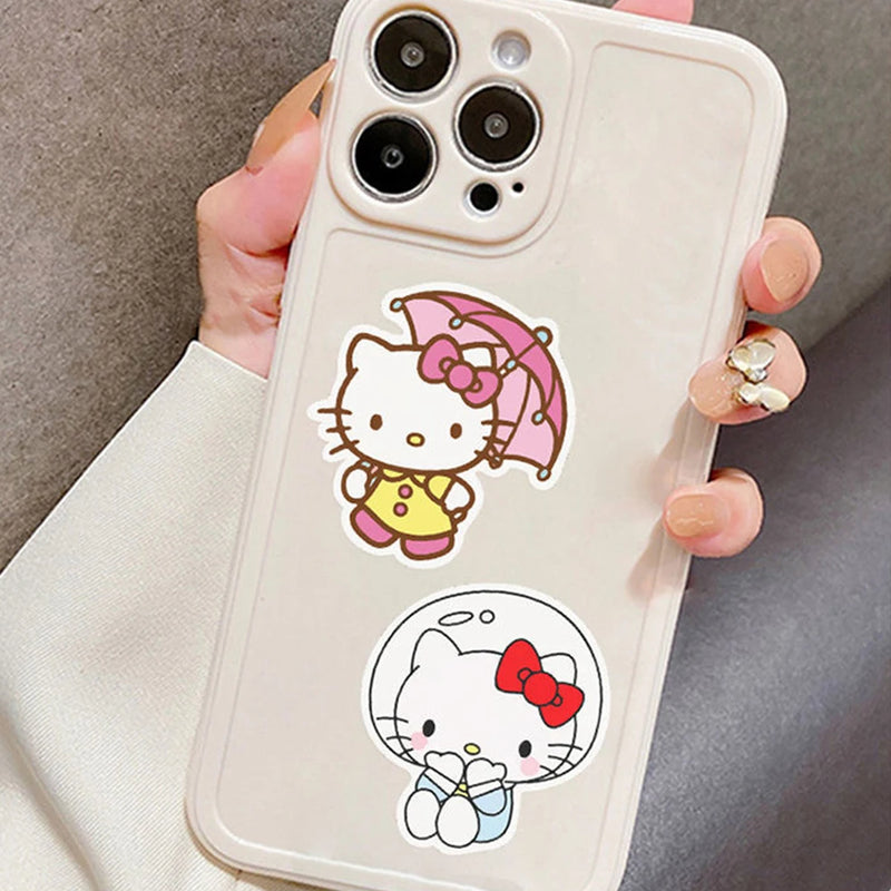 10/30/50pcs Cute Hello Kitty Cartoon Stickers for Kids Girls DIY Phone Case Laptop Diary PVC Sanrio Anime Kawaii Cat Sticker Toy