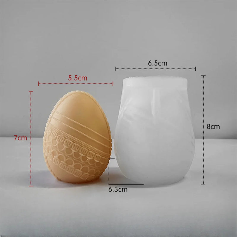 Easter Egg Silicone Candle Mold Aromatherapy Plaster DIY Craft Candles Making Tools Ornaments Embossed Flower Egg Mold