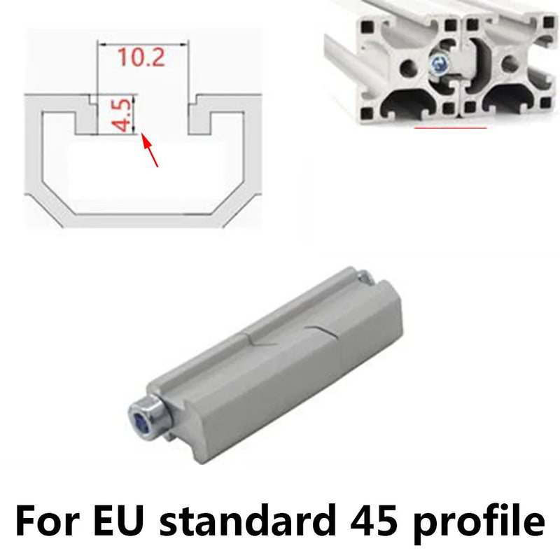 European Standard Aluminum Profile One-Line Connector Parallel Clamping Head 20 30 40 45 Docking Fixed Block Built-in Connector