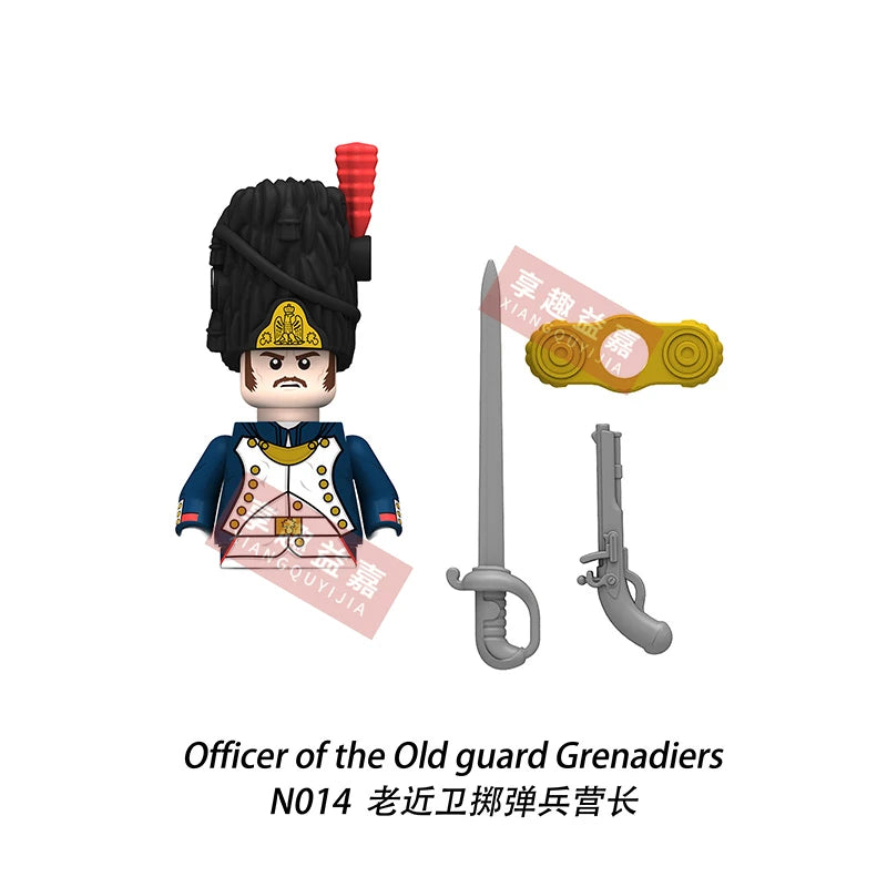 Medieval Napoleonic War French Dragoon British Soldiers Pirates Figures Army Scottish Fuisiler Building Blocks Weapons Brick Toy