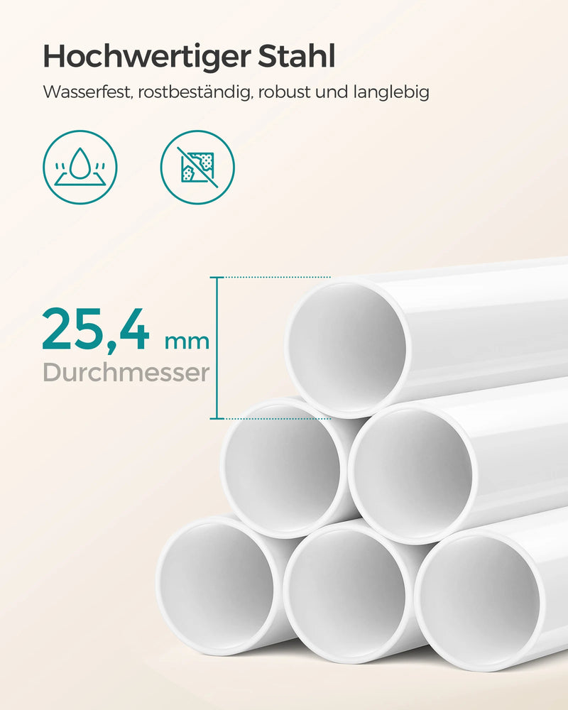 85-305 cm height adjustable shower rack with 4 trays bathroom shelf, shower corner no drilling necessary, white/black