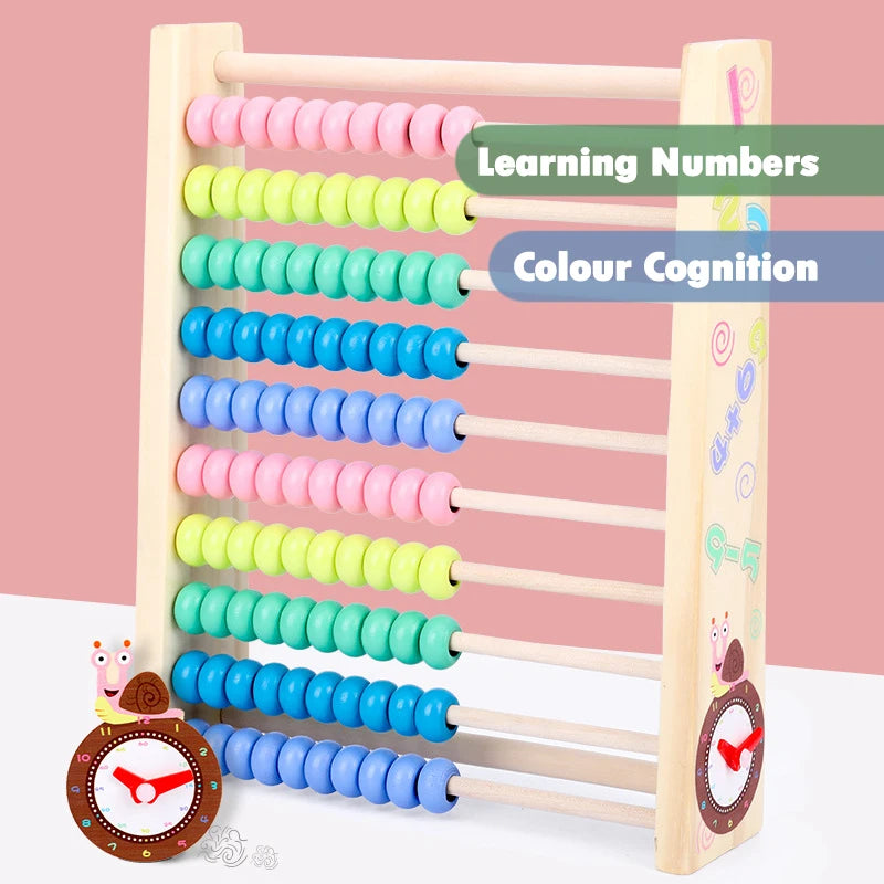 Children Wooden Abacus Montessori Math Toys Number Study Calculation Play 1 to 100 Kindergarten Math Counting Educational Toys