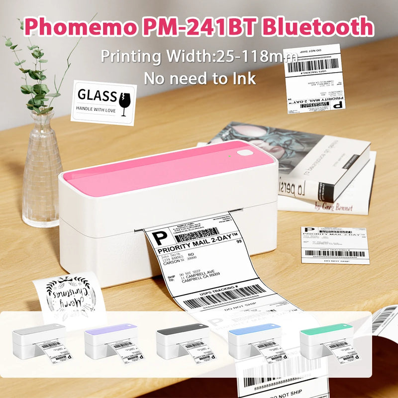 Phomemo Bluetooth Thermal Label Printer 4X6 241BT Wireless Shipping Label Printer for Small Business&Shipping Labels