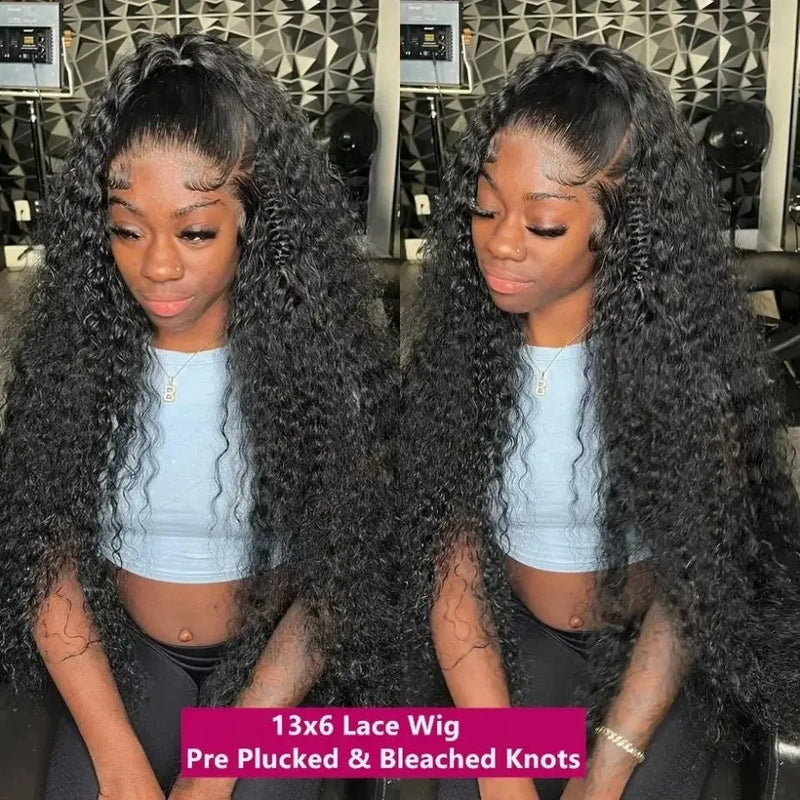 Wig Human Hair 13x4 HD Lace Frontal Wigs Deep Wave Brazilian Water Wave Remy Curly Hair 200% 4x4 Transparent Lace Closure Wig