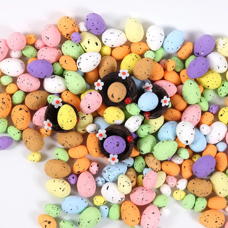 20/50/100pcs Easter Eggs Decoration,Fake Foam Eggs,Painted Bird Pigeon Eggs,DIY Easter Craft Wreath