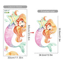 Cute Cartoon Mermaid Swinging Jellyfish Wall Stickers for Baby Girls Room Kids Room Wall Decals Nursery Living Room Decor